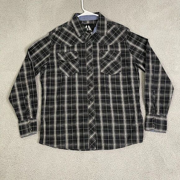 Massive Other - Massive Shirt Mens L Black Pearl Snap Casual Long Sleeve‎ Western Button Down